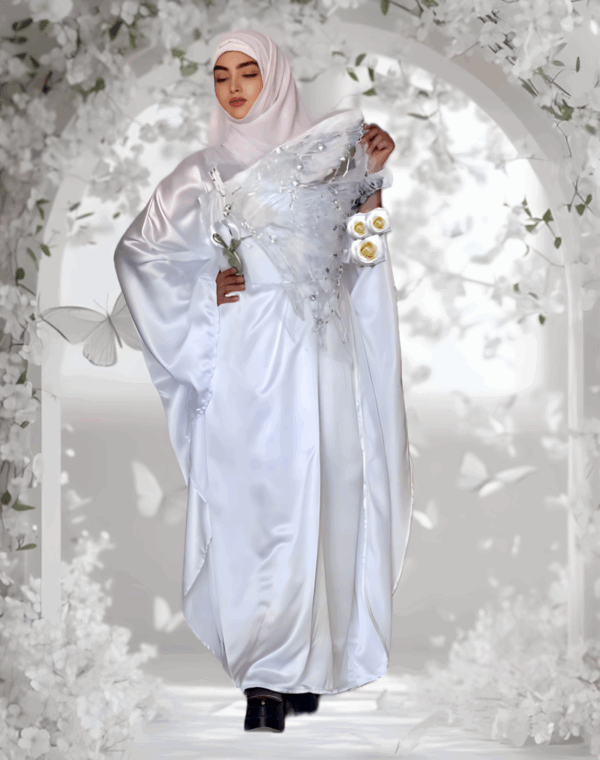 Kleid Schnee Weiss Schmetterling