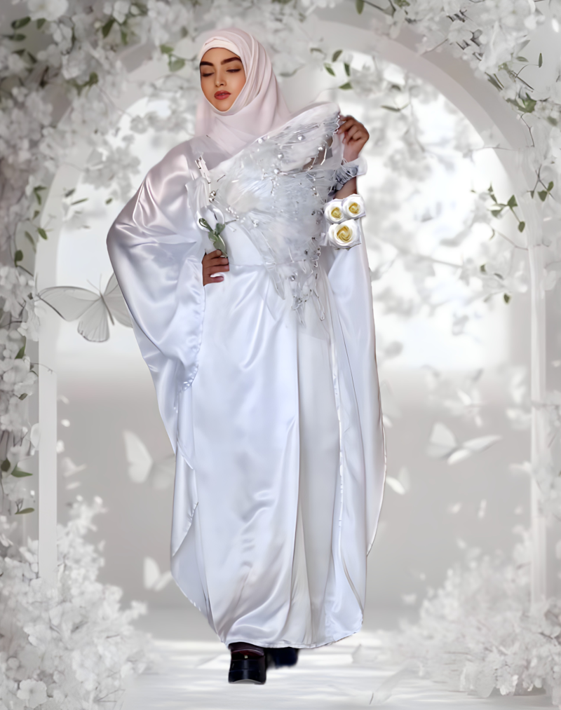 Kleid Schnee Weiss Schmetterling