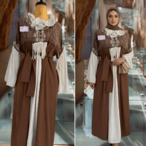 14.Elegantes baunes Kleid