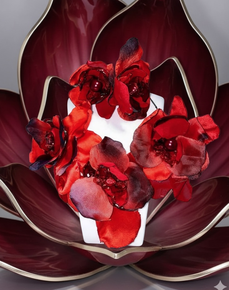 23. Rote Blume,* Set: 2-teiliges Schmuckset