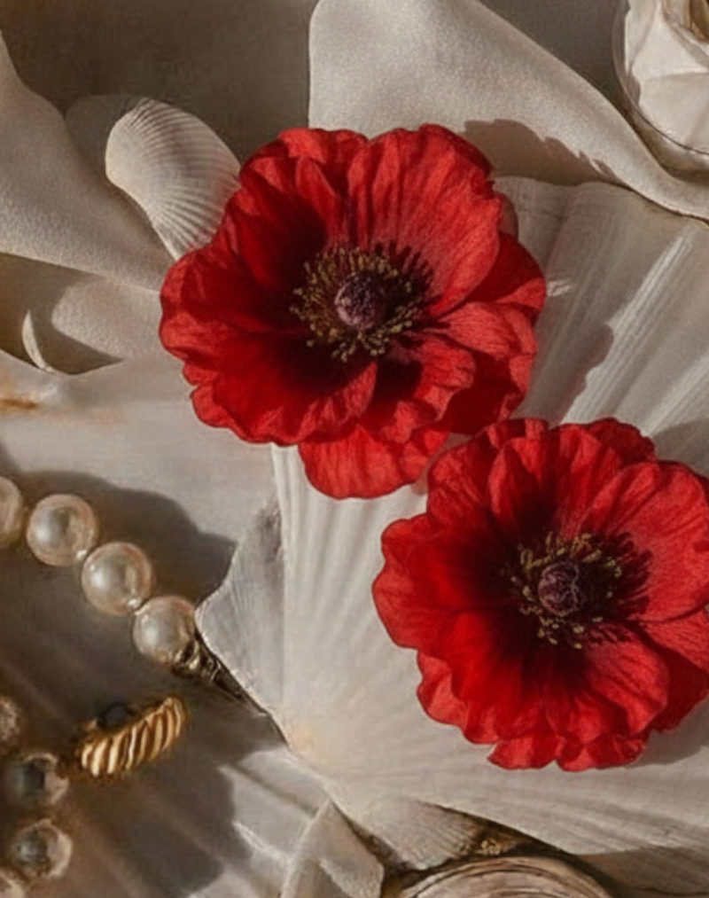 16.Halsbänder Elegant Rote Blume