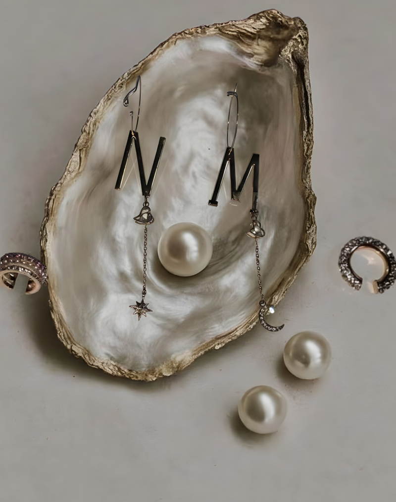 25.MN-Kristallohrringe, Eleganten Perlendetails – Bild 3