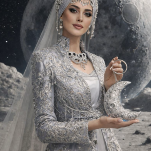 47. Ein elegantes Hochzeitskleid im Moon-Design, das moderne Romantik