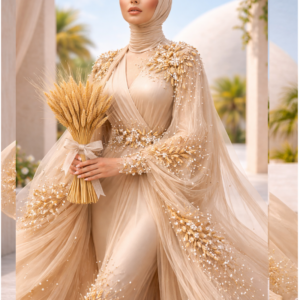 55.GILDED WHEAT ELEGANCE COUTURE,ROYAL HARVEST GOLDEN ROBE)